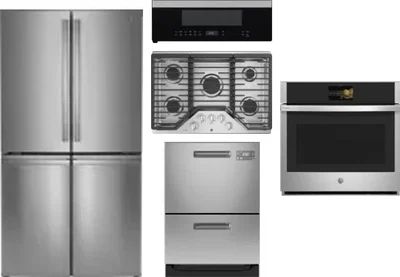 5 Piece Package Includes Refrigerator, Cooktop, Wall Oven, Microwave And Dishwasher